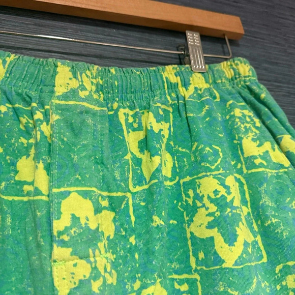 Pacific Coast Highway PCH Vintage Shorts Green Yellow Drawstring Elastic XL - Picture 2 of 7
